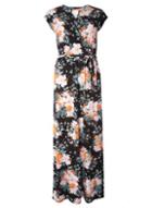 Dorothy Perkins Black Graphic Floral Print Jersey Maxi Dress