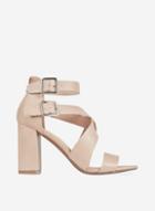 Dorothy Perkins Nude 'staffie' Cross Block Heel Sandals