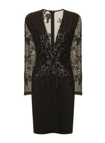 Dorothy Perkins *girls On Film Black Sequin Bodycon Dress