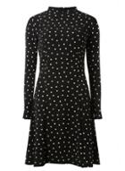 Dorothy Perkins *tall Black Spotted High Neck Fit And Flare Dress