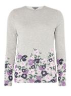 Dorothy Perkins *tall Grey Floral Print Hem Jumper