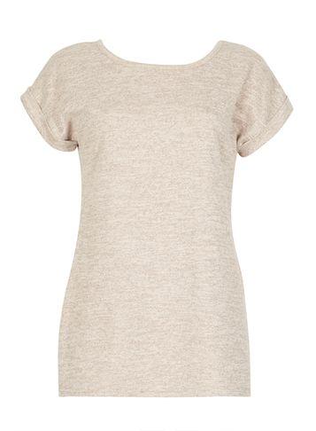 Dorothy Perkins *izabel London Beige Roll Sleeve T-shirt