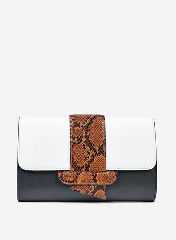 Dorothy Perkins Cream Colour Block Clutch Bag
