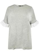 Dorothy Perkins *dp Curve Grey And White Broderie T-shirt