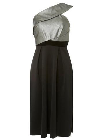 Dorothy Perkins *luxe Grey One Shoulder Prom Dress