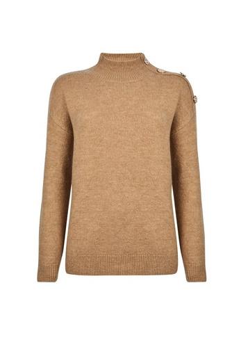 Dorothy Perkins Camel Button Shoulder Jumper