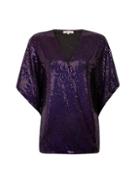 *billie & Blossom Tall Purple Foil Batwing Top