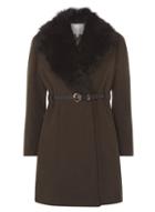Dorothy Perkins Petite Khaki Fit And Flare Coat