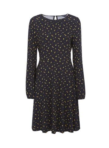Dorothy Perkins Black Ditsy Print Pleat Dress