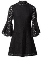 Dorothy Perkins *izabel London Black Lace High Neck Skater Dress