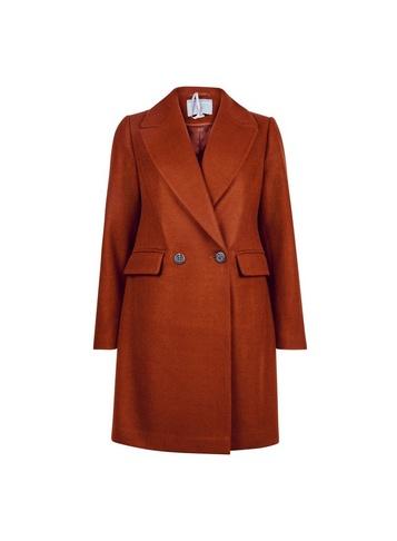 Dorothy Perkins Petite Chocolate Double Breasted Coat