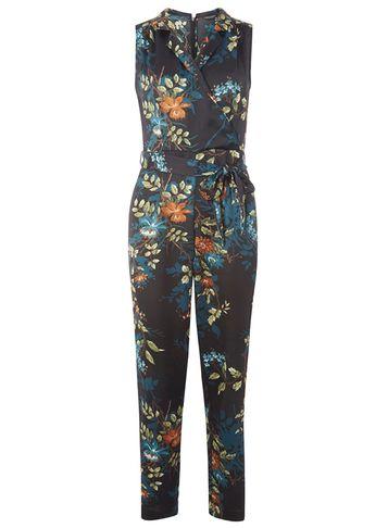 Dorothy Perkins Teal Oriental Print Jumpsuit