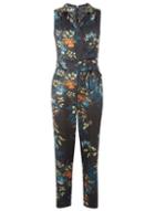 Dorothy Perkins Teal Oriental Print Jumpsuit