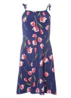 Dorothy Perkins Blue Tulip Print Tie Up Dress