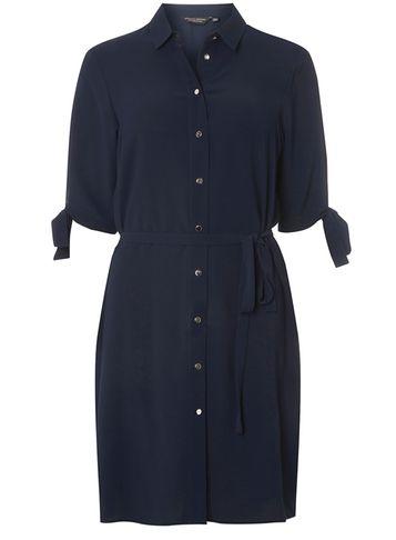 Dorothy Perkins Navy Tie Sleeve Shirt Dress