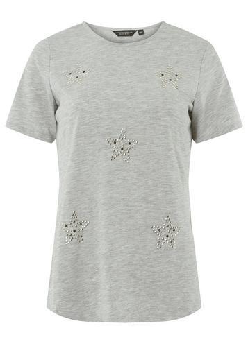 Dorothy Perkins Grey Embellished T-shirt