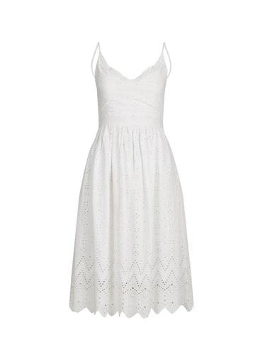Dorothy Perkins Petite Ivory Broderie Midi Skater Dress