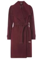 Dorothy Perkins *tall Plum Belted Coat