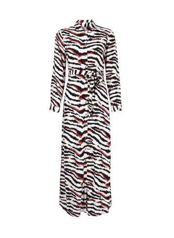 Dorothy Perkins Petite Multi Coloured Zebra Print Maxi Shirt Dress