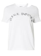 *noisy May White Cut Out Calligraphy T-shirt