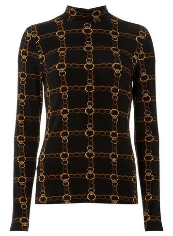 Dorothy Perkins Black Chain Print High Neck Top
