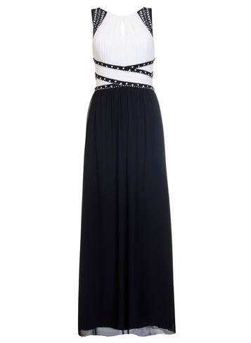 Dorothy Perkins *quiz Monochrome Diamante Keyhole Maxi Dress