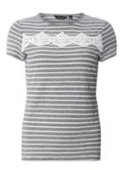 Dorothy Perkins Grey Stripe T-shirt With Trim