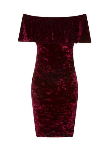 Dorothy Perkins *girls On Film Burgundy Bardot Dress