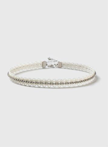 Dorothy Perkins Lace And Rhinestone Choker Necklace