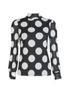 Dorothy Perkins Black Spot Print Mesh Roll Neck Top