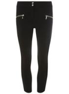 Dorothy Perkins Petite Black Zip Detail Skinny Fit Trousers
