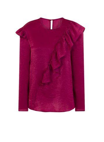 Dorothy Perkins *girls On Film Raspberry Frill Stain Top