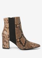 Dorothy Perkins Brown Snake Print 'annika' Chelsea Boots