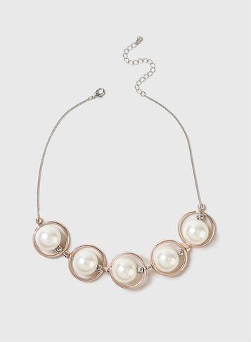 Dorothy Perkins Ring And Pearl Collar Necklace