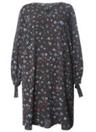Dorothy Perkins Dp Curve Polka Dot Floral Print V-neck Tie Shift Dress