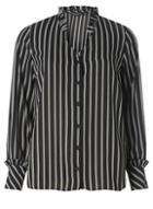 Dorothy Perkins Black Striped Frill Shirt