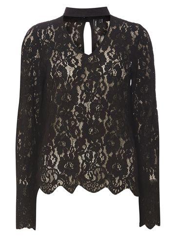 Dorothy Perkins *vero Moda Black Lace Choker T-shirt