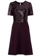 Dorothy Perkins *tall Purple Sequin Fit And Flare Dress