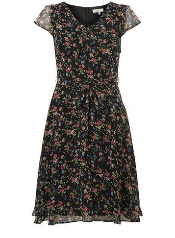 Dorothy Perkins *billie & Blossom Tall Black Ditsy Mix Skater Dress