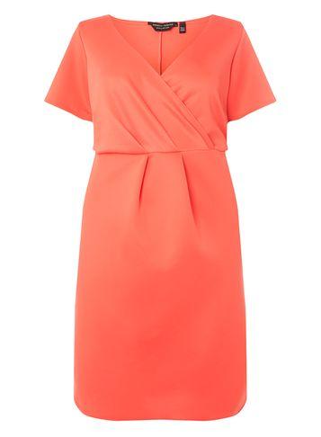 Dorothy Perkins *dp Curve Coral Scuba Wrap Dres