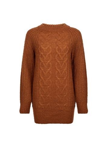 Dorothy Perkins Tobacco Crew Neck Cable Jumper