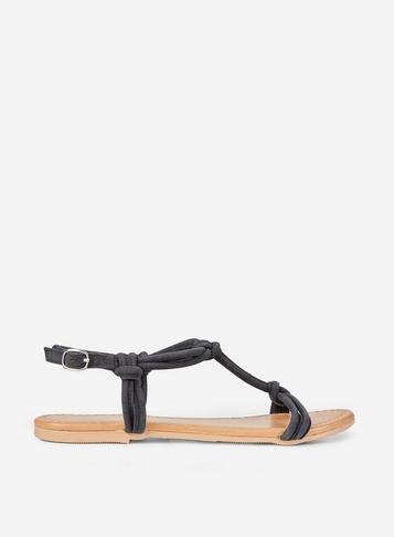 Dorothy Perkins Wide Fit Black Jojo Flat Sandals