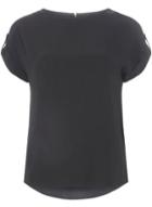 Dorothy Perkins Black Button Sleeve Blouse