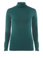 Dorothy Perkins Green Buttoned High Neck Top