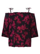Dorothy Perkins Navy And Pink Tie Strap Bardot Top