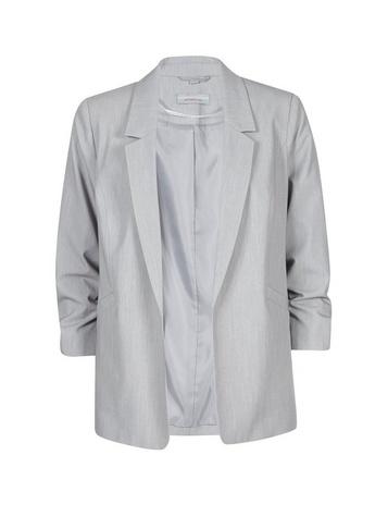 Dorothy Perkins Petite Grey Ruched Sleeve Jacket