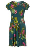 Dorothy Perkins Green Floral Tie Front Skater Dress