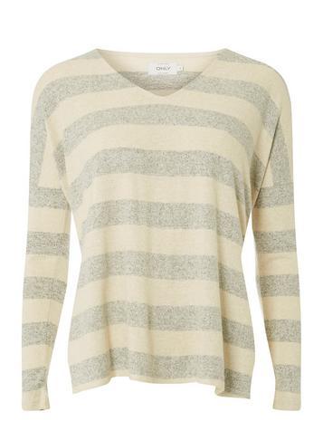 Dorothy Perkins *only Cream And Grey Striped Knitted Top