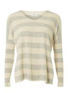Dorothy Perkins *only Cream And Grey Striped Knitted Top