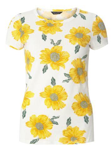 Dorothy Perkins White Sunflower Print T-shirt